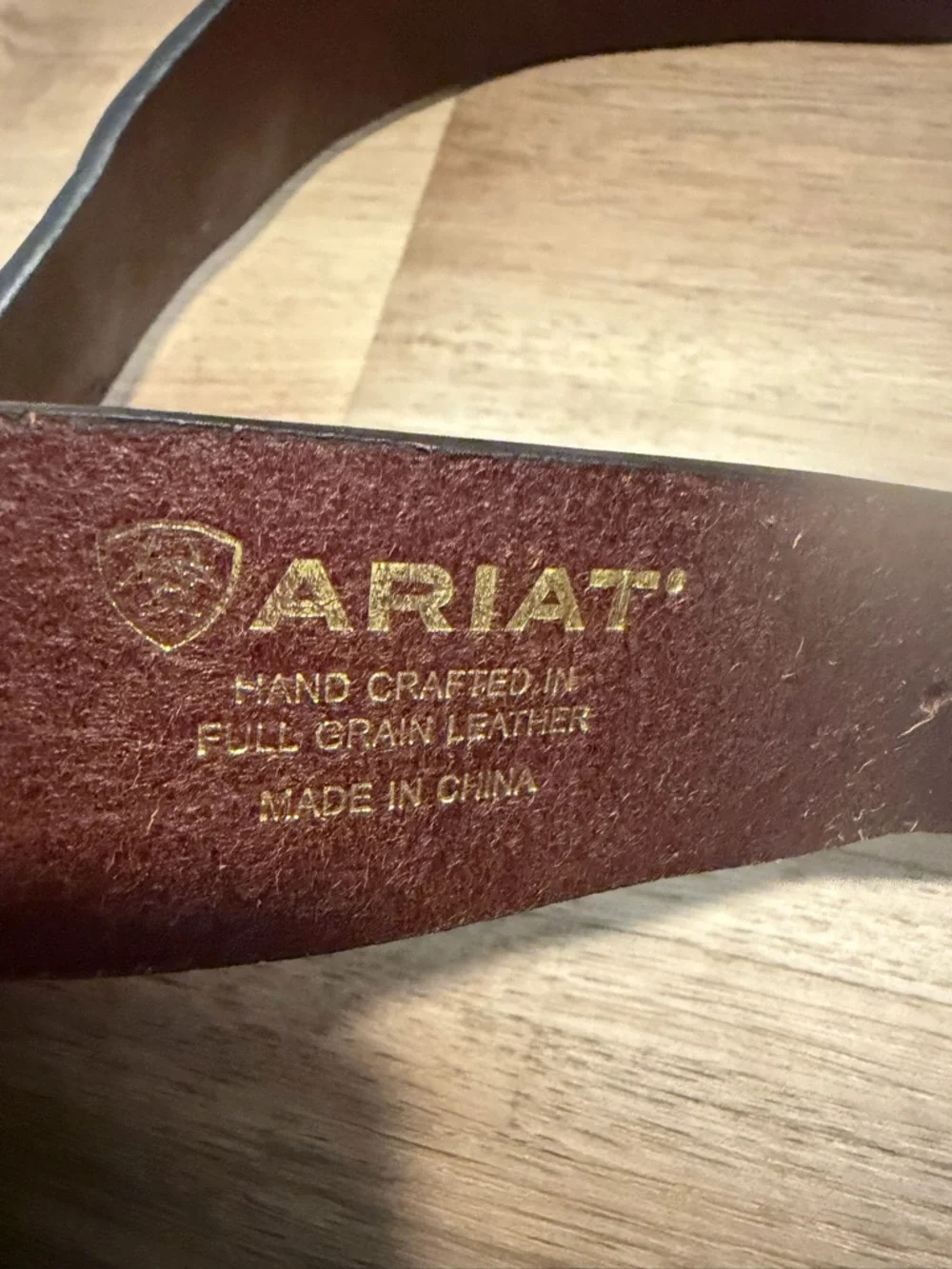 Ariat Full Grain Leather Western Belt w/ Inlay Cross & Stud Size M 33”-36”
